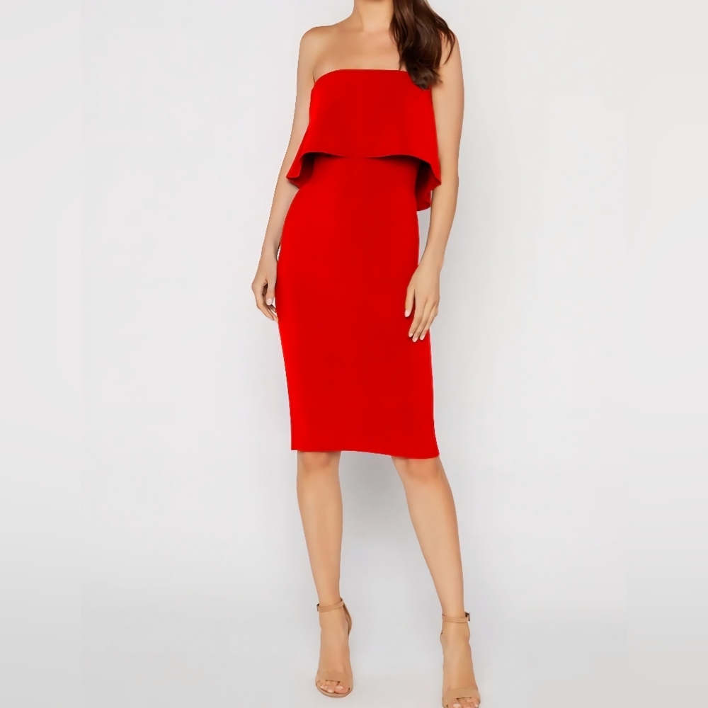 LIKELY Driggs Elegant scarlet Red Strapless Dress SIZE 8
